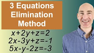 Solving Systems of 3 Equations Elimination [upl. by Mehetabel]