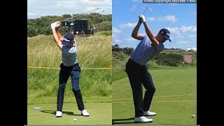 Justin Thomas golf swing  Long Iron faceon amp downtheline July 2017 [upl. by Corina674]