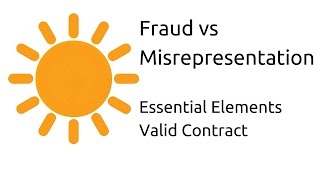 Fraud vs Misrepresentation  Other Essential Elements of a Valid Contract  CA CPT  CS amp CMA [upl. by Siroved]